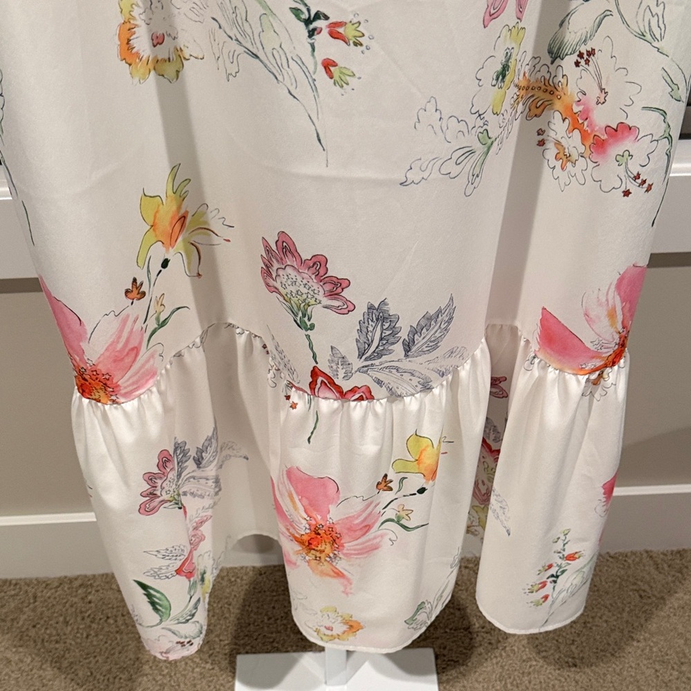Floral Maxi Dress with Pink & Yellow Blooms - Picture 8 of 11